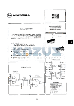 MC8T23 datasheet - DUAL LINE DRIVERS SILICON MONOLITHIC INTEGRATED CIRCUIT