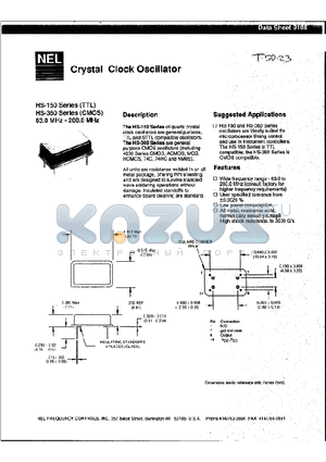 HS-150 datasheet - Crystal Clock Oscillator