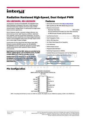 HS-1825ARH datasheet - Radiation Hardened High-Speed, Dual Output PWM