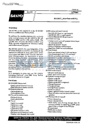 LC7041 datasheet - ID LOGIC interface with PLL