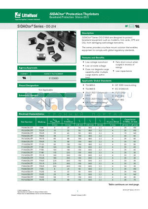 P3500SALRP datasheet - Low voltage overshoot, Low on-state voltage, Low capacitance