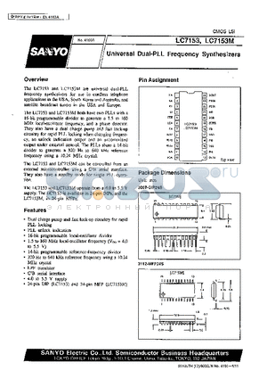 LC7153M datasheet - Universal Dual-PLL Frequency Synthesizers