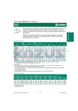 P3602AAL datasheet - Two-chip SIDACtor