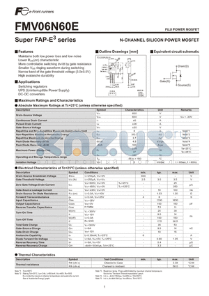 FMV06N60E datasheet - N-CHANNEL SILICON POWER MOSFET