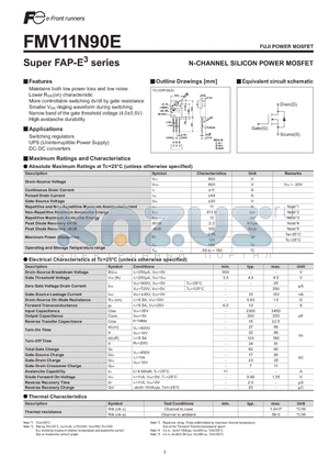 FMV11N90E datasheet - N-CHANNEL SILICON POWER MOSFET