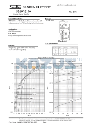 FMW-2156 datasheet - Schottky Barrier Rectifier