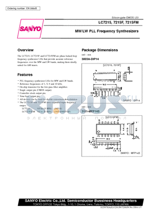 LC7215F datasheet - MW/LW PLL Frequency Synthesizers