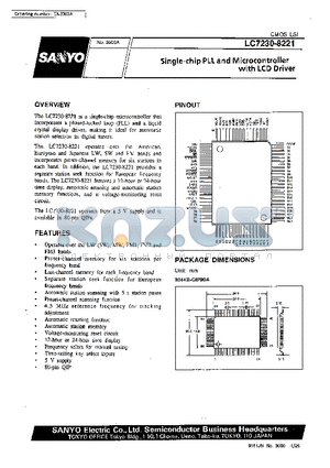 LC7230-8221 datasheet - Single-chip PLL and Microcontroller with LCD Driver