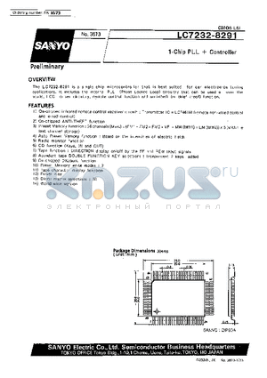 LC7232-8291 datasheet - 1-Chip PLL  Controller