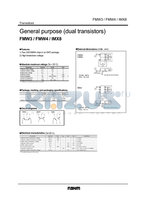 FMW4 datasheet - General purpose (dual transistors)