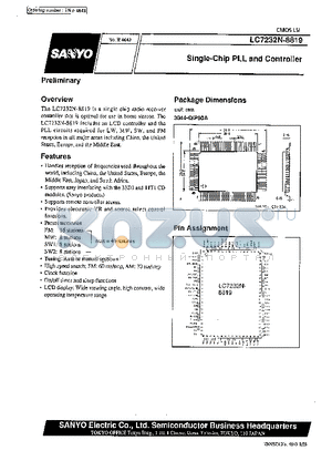 LC7232N-8819 datasheet - Single-chip PLL and Controller