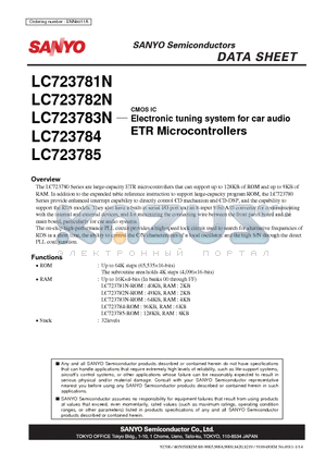 LC723781N datasheet - CMOS IC Electronic tuning system for car audio ETR Microcontrollers