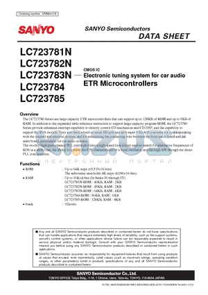 LC723782N datasheet - CMOS IC Electronic tuning system for car audio ETR Microcontrollers