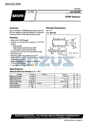 LC73872M datasheet - DTMF Receiver