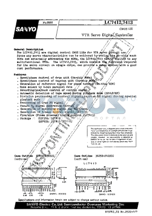 LC7413 datasheet - VTR SERVO DIGITAL CONTROLLER