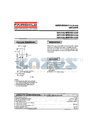 MV8104 datasheet - SUPER BRIGHT T-1n (5mm) LED LAMPS