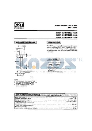 MV8103 datasheet - SUPER BRIGHT T-1 3/4 (5mm) LED LAMPS