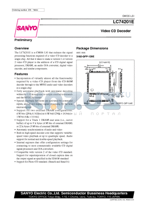 LC74201E datasheet - Video CD Decoder