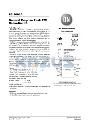 P3I2005A datasheet - General Purpose Peak EMI Reduction IC