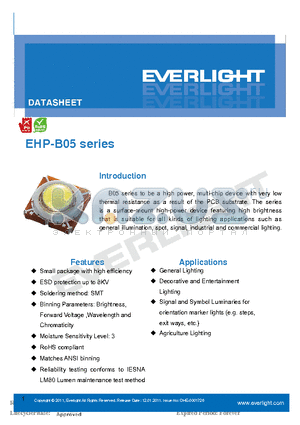 EHP-B05MLG datasheet - CRI 75 White LED