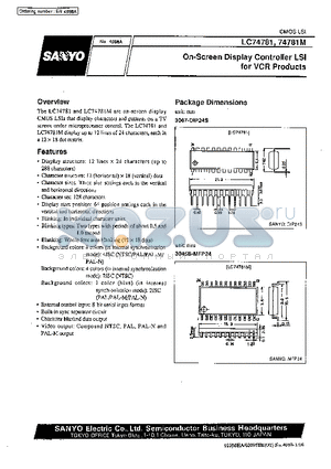 LC74781M datasheet - On-screen Video Display Controller for VCR Products
