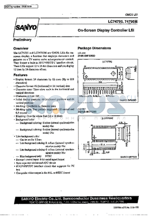 LC74795M datasheet - On-Screen Display Controller LSI