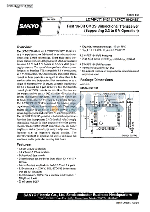 LC74FCT164245 datasheet - Fast 16-Bit CMOS Bidirectional Transceiver(Supporting 3.3 to 5V Operation)