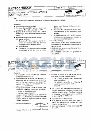 LC7500 datasheet - ELECTRONIC ATTENUATION CONTROLLER