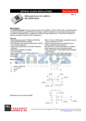HS-A2877-FREQ datasheet - Differential Positive ECL (DPECL)