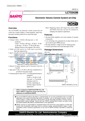 LC75343M datasheet - Electronic Volume Control System on-Chip