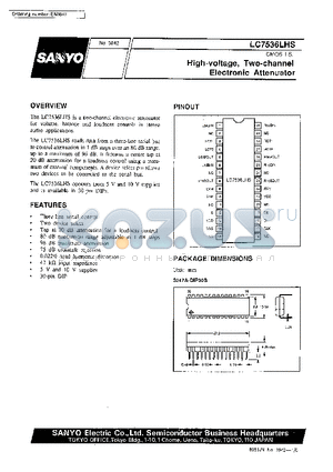 LC7536LHS datasheet - High-voltage, Two-channel Electronic Attenuator