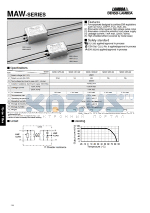 MAW-1202-22 datasheet - Equipment Designed to Conform EMI Regulations Such As VCCI,CISPR,FCC,VDE,etc