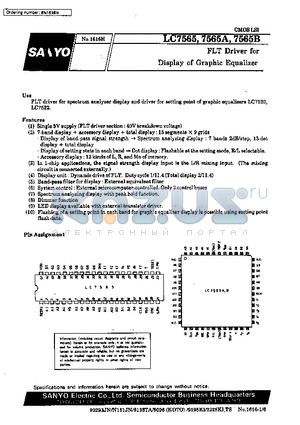 LC7565 datasheet - FLT Driver for Display of Graphic Equalizer