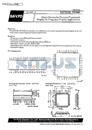 LC7570 datasheet - Static Drivers for Vacuum Fluorescent Display for Frequency Display Applications