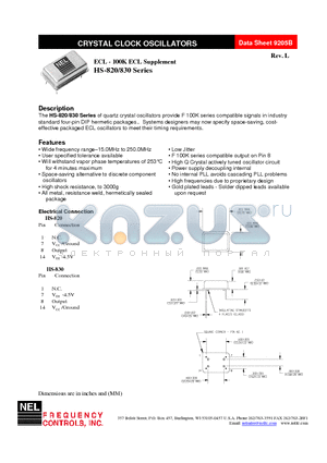 HS-A827-FREQ datasheet - ECL-100K ECL Supplement