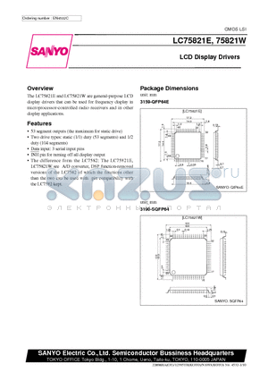 LC75821W datasheet - LCD Display Drivers