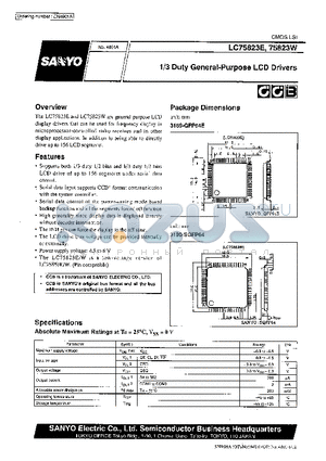 LC75823E datasheet - 1/3 Duty General-Purpose LCD Drivers