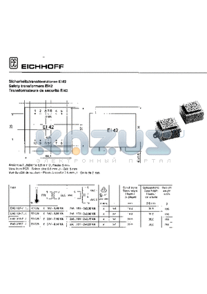 EI42X1A datasheet - Safety transformers