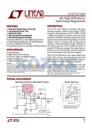 LT1269CT datasheet - 4A High Efficiency Switching Regulators