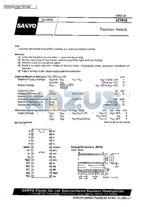 LC7818 datasheet - Function Switch