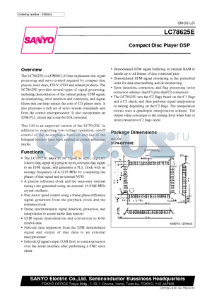 LC78625 datasheet - Compact Disc Player DSP