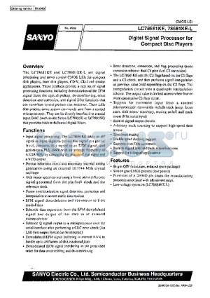 LC78681KE datasheet - Digital Signal Processor for Compact Disc Players