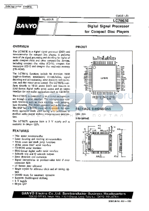 LC7867 datasheet - Digital Signal Processor for Compact Disc Players