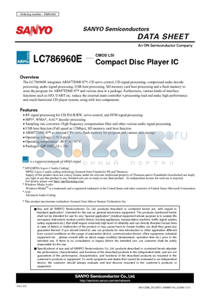 LC786960E datasheet - Compact Disc Player IC