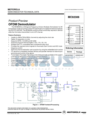 MC92308 datasheet - OFDM Demodulator