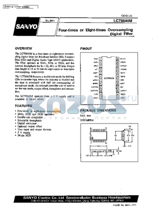 LC78840M datasheet - Four-times or Eight-times Oversampling Digital Filter