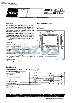 LC7940ND datasheet - Dot-Matrix LCD Driver