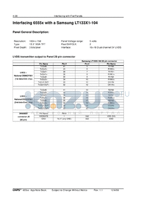LT133X1-104 datasheet - 1818 Dual channel 5V LVDS