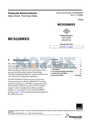 MC9328MXSCVP10 datasheet - MX Family of applications processors