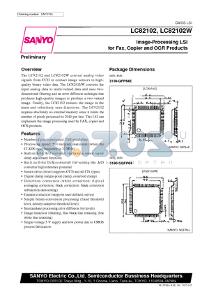 LC82102 datasheet - Image-Processing LSI for Fax, Copier and OCR Products